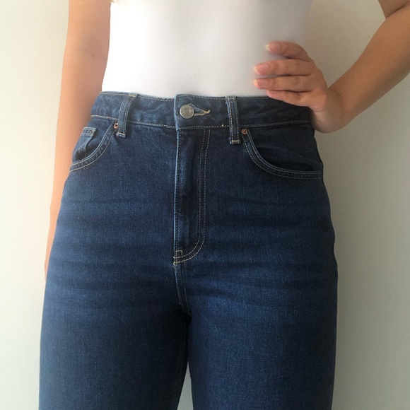 Topshop high waisted dark-medium wash mom jeans - Picture 5 of 6